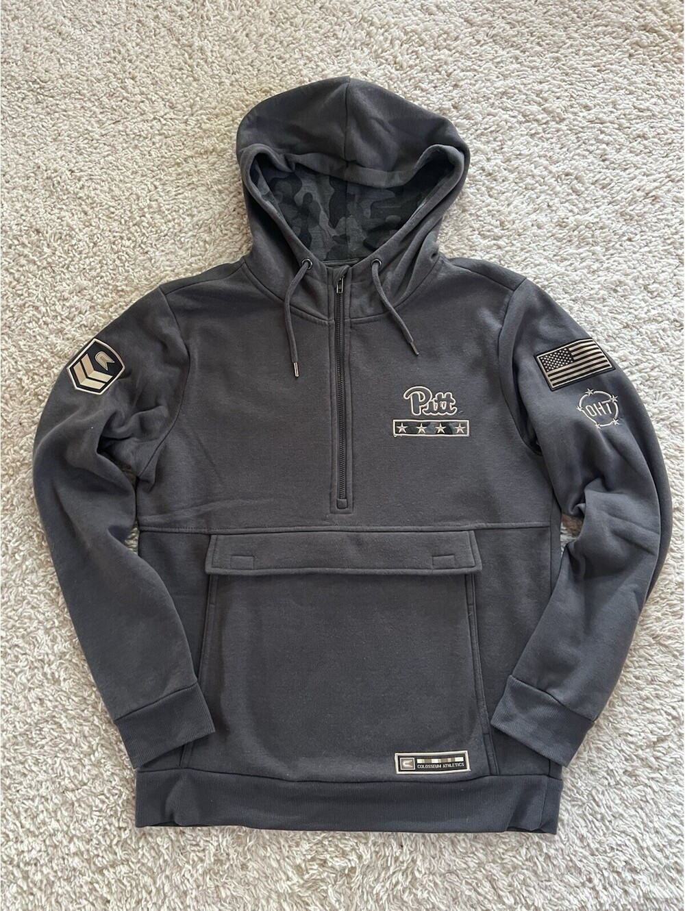 Pittsburgh Panthers OHT Military Sweatshirt 1/2 Zip Men's Colosseum Small NCAA